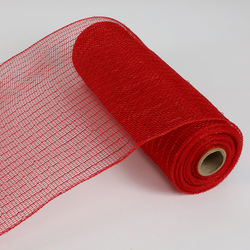 Red Metallic Poly Deco Mesh Ribbon