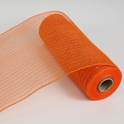 Orange Metallic Poly Deco Mesh Ribbon