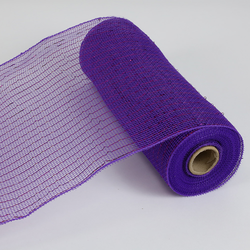 Purple Metallic Poly Deco Mesh Ribbon