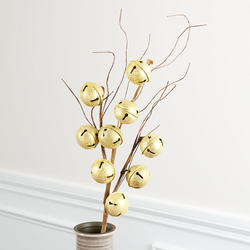 Gold Jingle Bell and Twig Spray