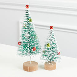 Frosted Decorated Bottle Brush TreesSet of 2