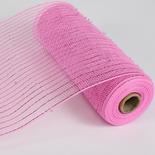 Pink Metallic Poly Deco Mesh Ribbon