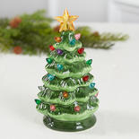 Small Ceramic Multicolored Lighted Christmas Tree