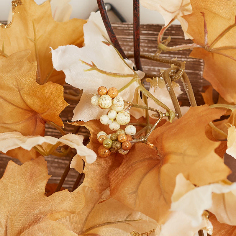 Cream and Brown Artificial Maple Leaf Garland - Garlands - Floral ...
