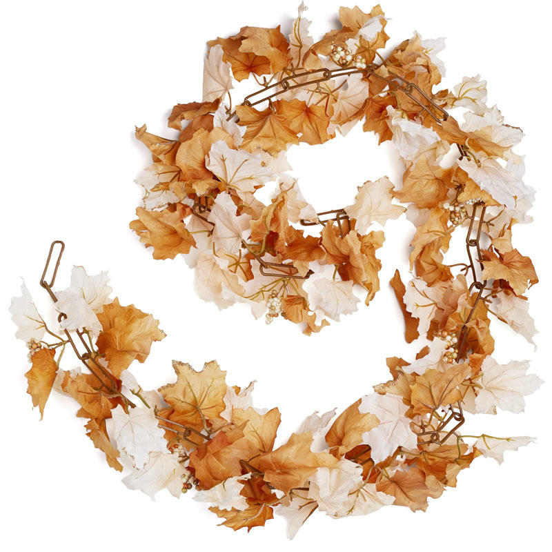 Cream and Brown Artificial Maple Leaf Garland - Garlands - Floral ...