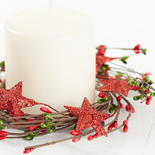 Glittered Stars and Pip Berries Candle Ring