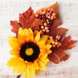 Artificial Fall Yellow Sunflower and Berry Pick