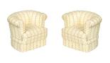 Dollhouse Miniature Cream and Gold Armchairs