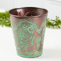 Patina Embossed Tapered Planter