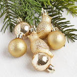 Mini Gold Bird Ornament Set