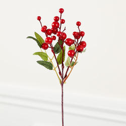 Artificial Holiday Red Berries Stem