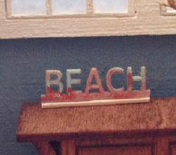 Dollhouse Miniature Unfinished Beach Sign Kit