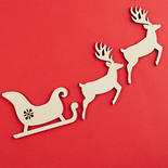Unfinished Sleigh and Reindeer Wood Cutout Set