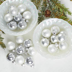 Miniature Silver Christmas Ball Ornaments