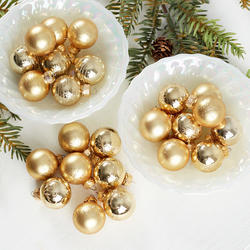 Miniature Gold Christmas Ball Ornaments