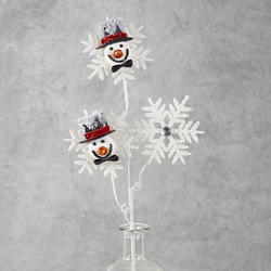 Glittered Snowflake and Snowman Spray