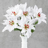 White Artificial Poinsettia Bush