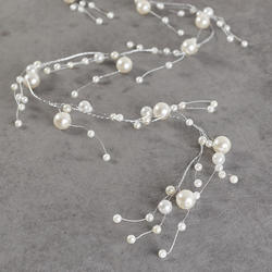 Faux White Pearls Wire Garland