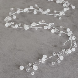 Clear and Frosted Round Beads Wire Garland