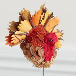 Sisal Thanksgiving Turkey Floral Pick