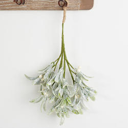 Artificial Hanging Frosted Mistletoe Pick