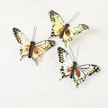 Shades of Yellow Feather Artificial Butterflies