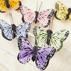 Pastel Feathered Monarch Artificial Butterflies