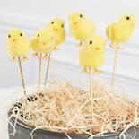 Yellow Easter Chicks with Wooden Picks