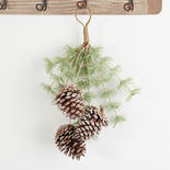 Faux Ming Pine Hanger with Large Pine Cones