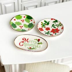 DOLLHOUSE Christmas Holly Dinner for Four 1.380/3 Reutter Porcelain Miniature 