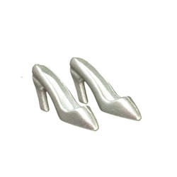 Dollhouse Miniature Silver High Heel Shoes
