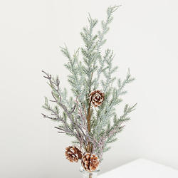 Frosted Artificial Pine with Cones and Twigs Spray
