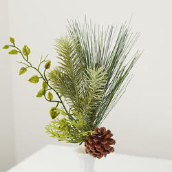 Artificial Wispy Pine and Pinecone Pick