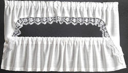 Dollhouse Miniature White Picture Window Cafe Curtains