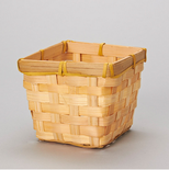 Natural Woven Tall Square Wicker Berry Basket