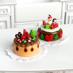 13 Christmas Cakes Dollhouse Miniatures Food Deco Holiday Season 2.00 cm 