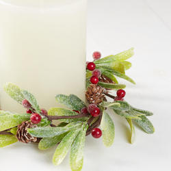 Artificial Merry Mistletoe Candle Ring