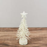 White Glittered Needle Pine Bottle Brush Tree