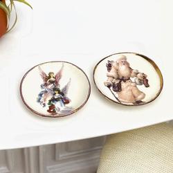 Miniature Santa and Angel Collector Platters - 2pcs.