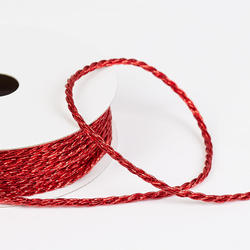 Miniature Red Metallic Twisted Rope Garland