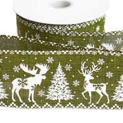 Woodland Deer Wired Ribbon