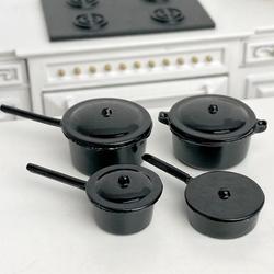 Dollhouse Miniature Black Pots and Pans