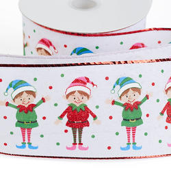 Christmas Elves Wired Ribbon