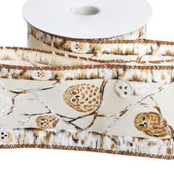 Woodland Owls Wired Ribbon
