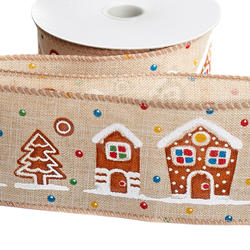 Christmas Gingerbread House Wired Ribbon