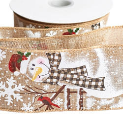 Snowman Christmas Wired Ribbon