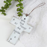 Rustic Tin Punched Cross Ornament