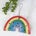 Rustic 3D Rainbow Tin Punched Ornament