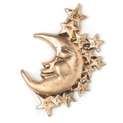 Gold Moon and Stars Ornament - True Vintage