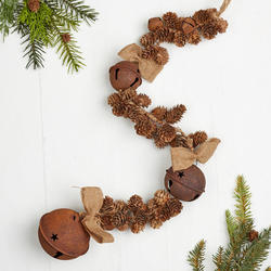 Rustic Pinecone and Bell Hanger